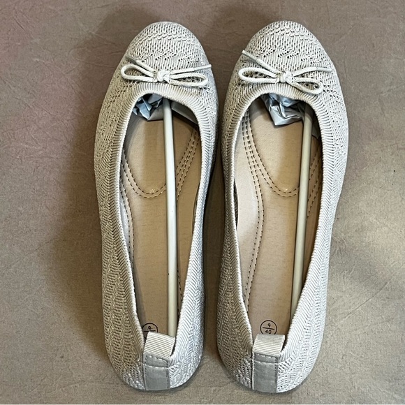NIB Women’s Ballet Flats, Stretchy, Foldable, Beige Knit, Sz 9 - Picture 8 of 9